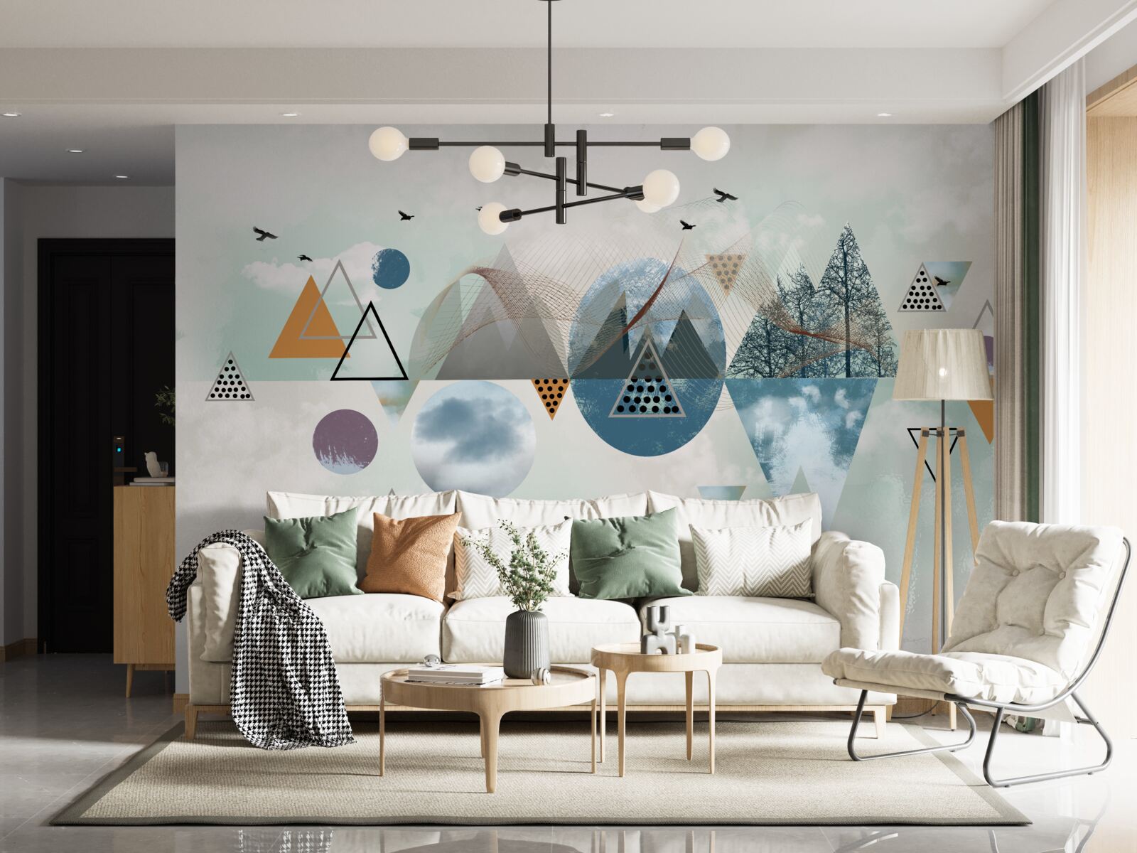 Fototapeta las w górach i przestrzeń lazurowego nieba