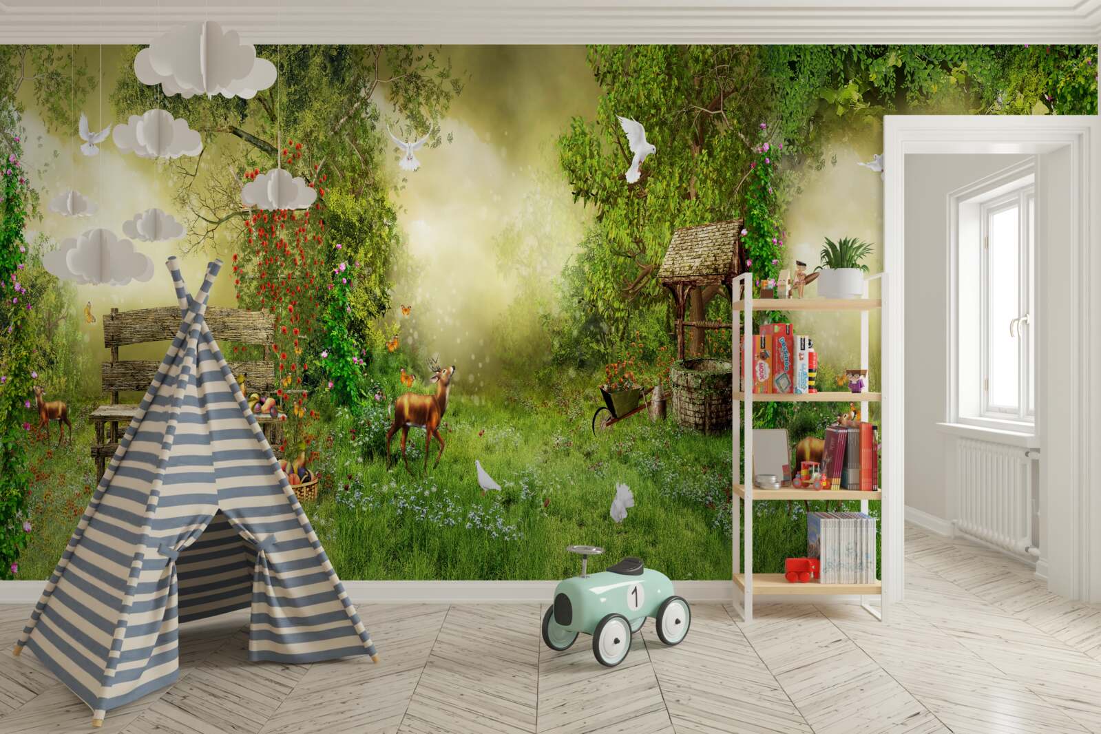 Fototapeta magiczna chatka wśród drzew