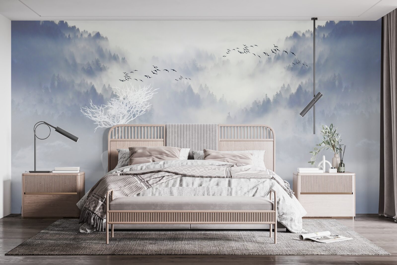 Fototapeta mglisty las zamieszkiwała szlachecka rodzina jeleniowatych