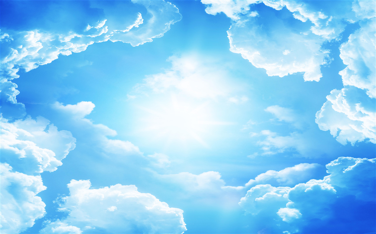 Fototapeta hipnotyzujące niebo rozświetla jasne słońce