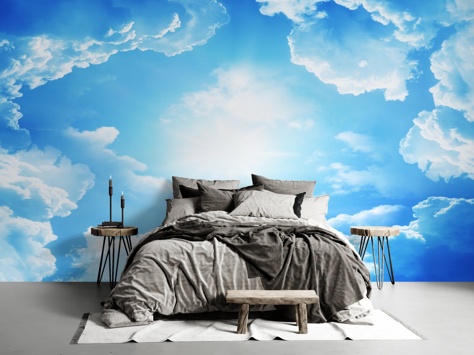 Fototapeta hipnotyzujące niebo rozświetla jasne słońce