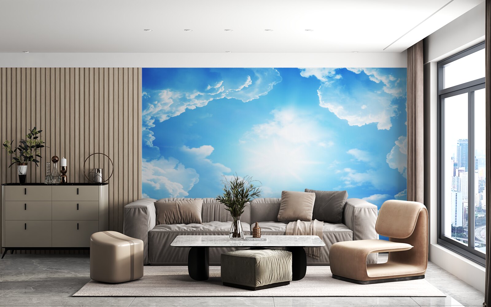 Fototapeta hipnotyzujące niebo rozświetla jasne słońce