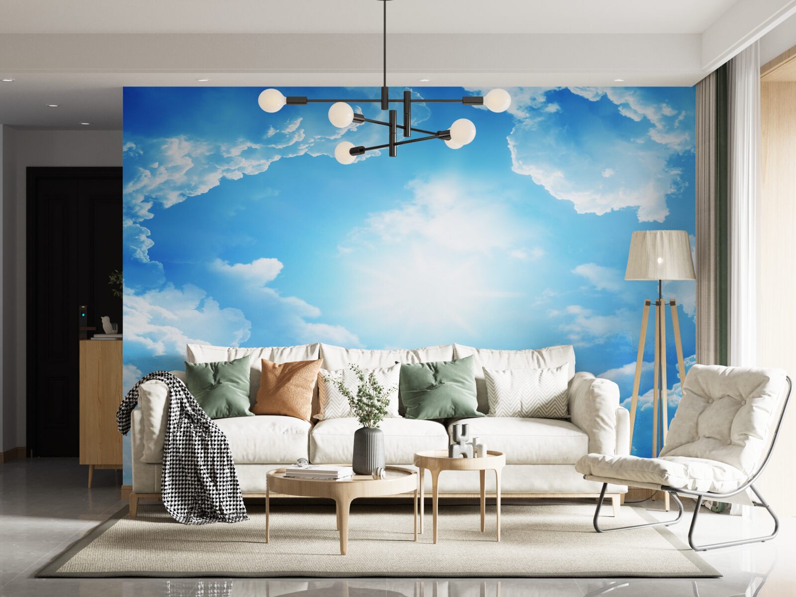 Fototapeta hipnotyzujące niebo rozświetla jasne słońce