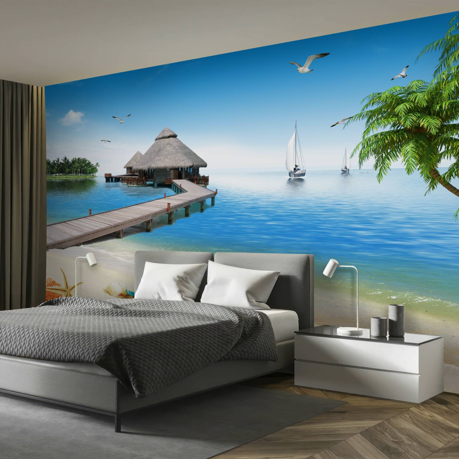 Fototapeta spokojna laguna na wyspie