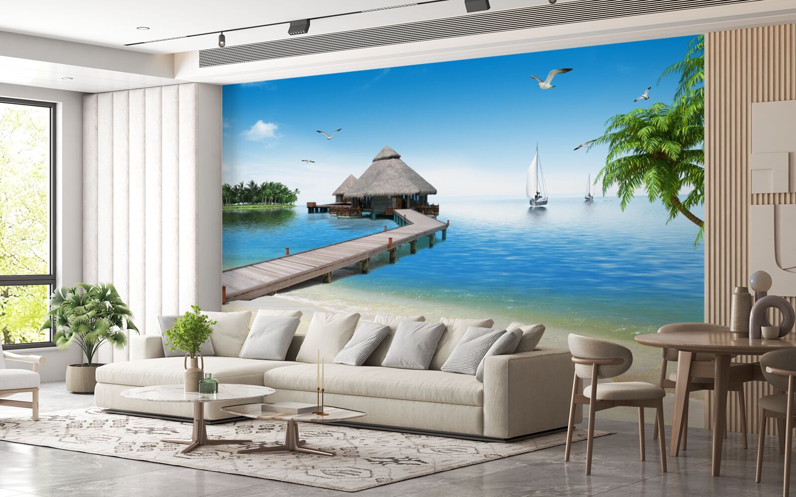 Fototapeta spokojna laguna na wyspie