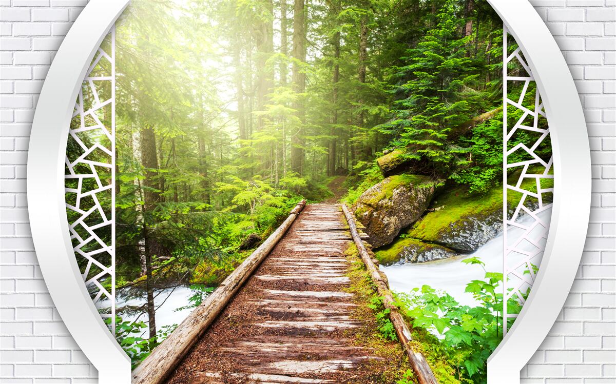 Fototapeta Ścieżka górska biegnąca przez gęsty las