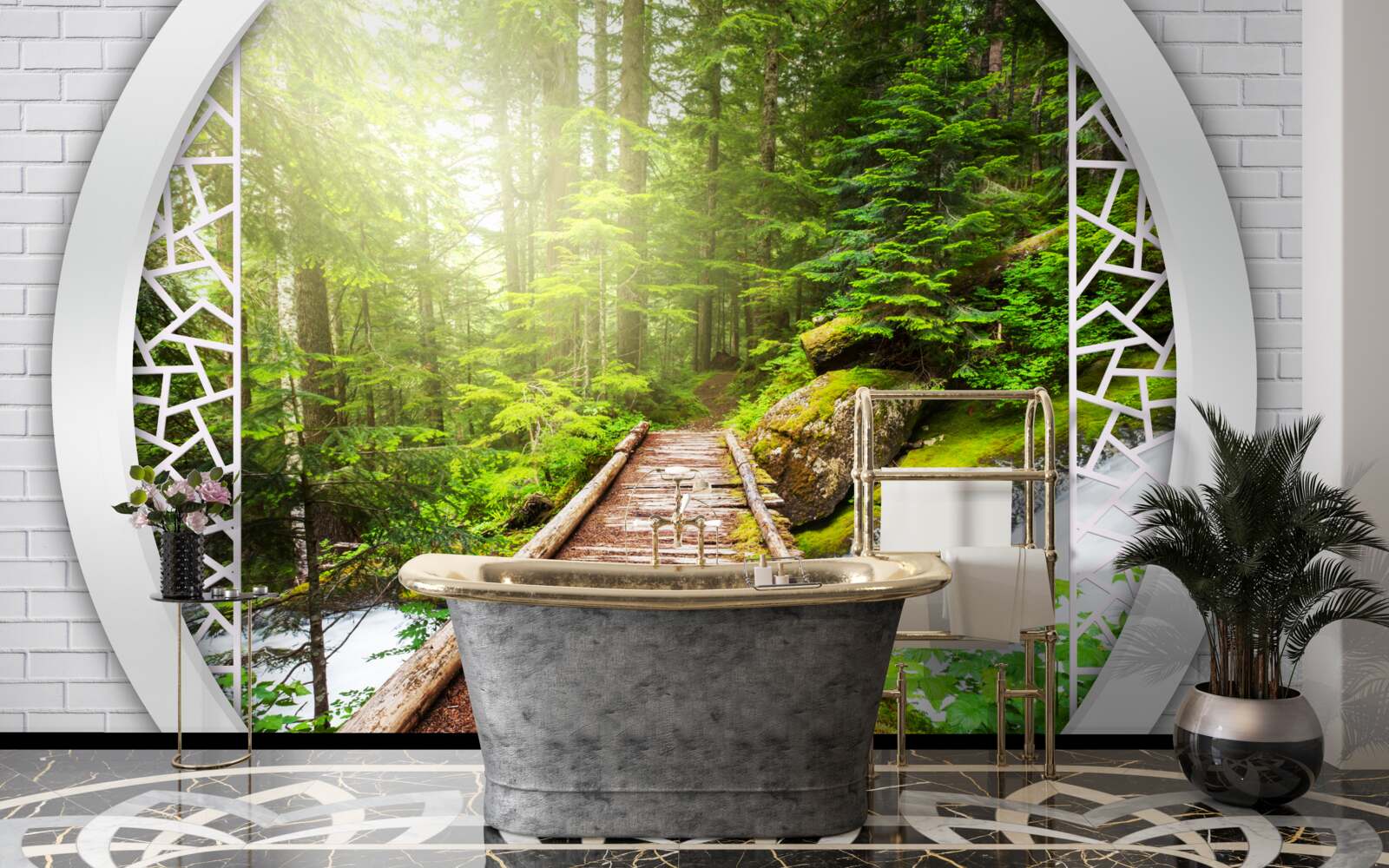 Fototapeta Ścieżka górska biegnąca przez gęsty las