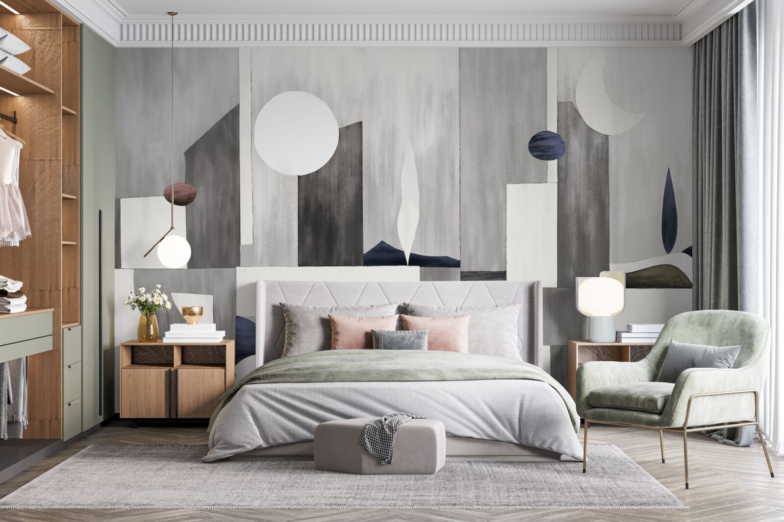 Fototapeta miasto budzi się pod wschodzącym słońcem