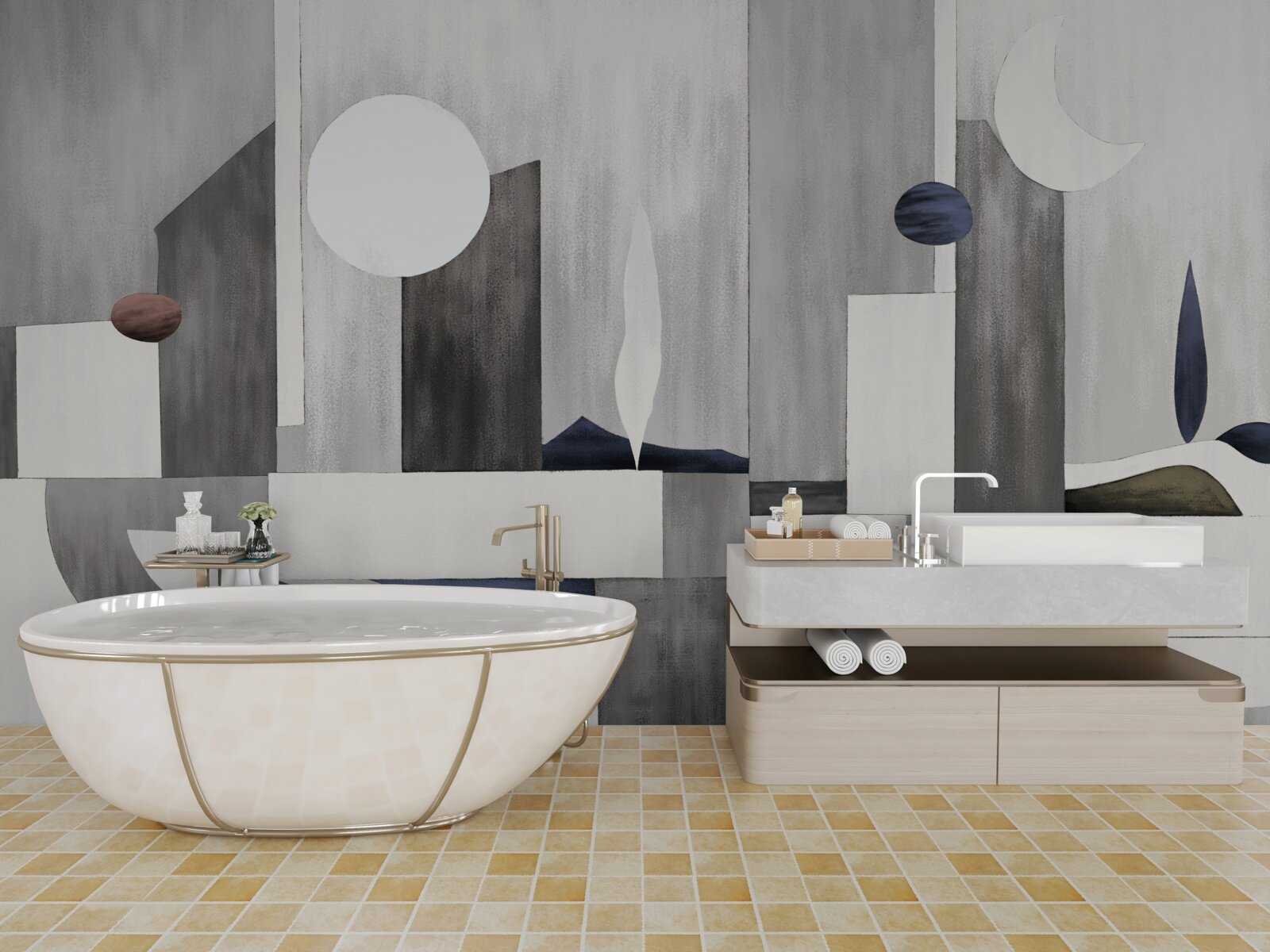 Fototapeta miasto budzi się pod wschodzącym słońcem