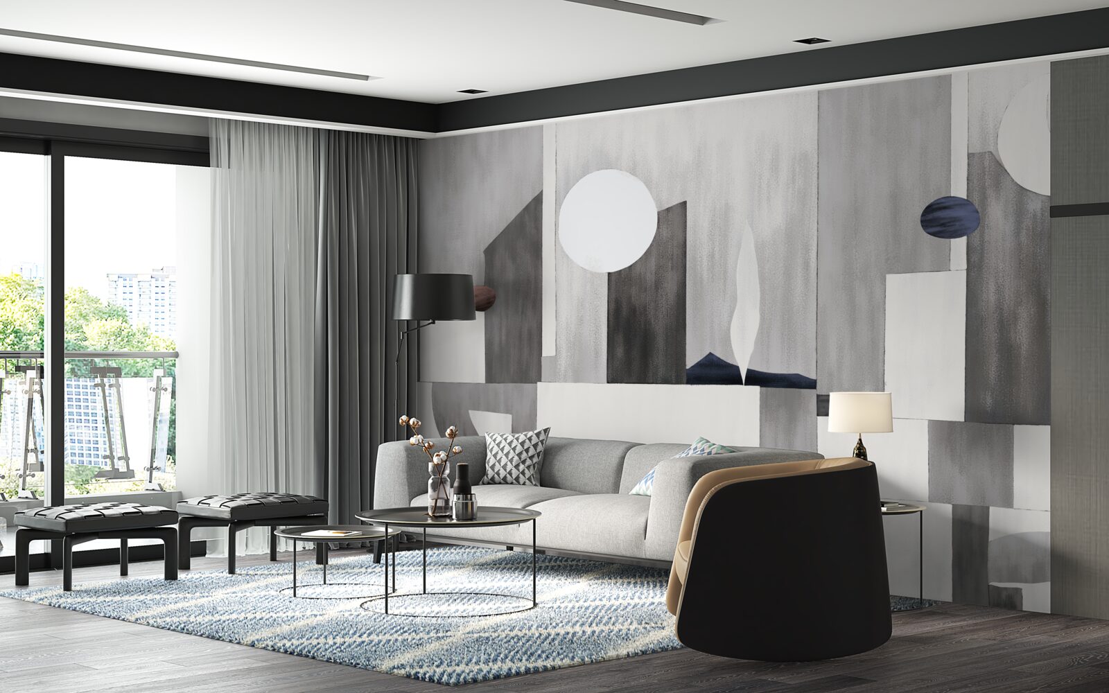 Fototapeta miasto budzi się pod wschodzącym słońcem