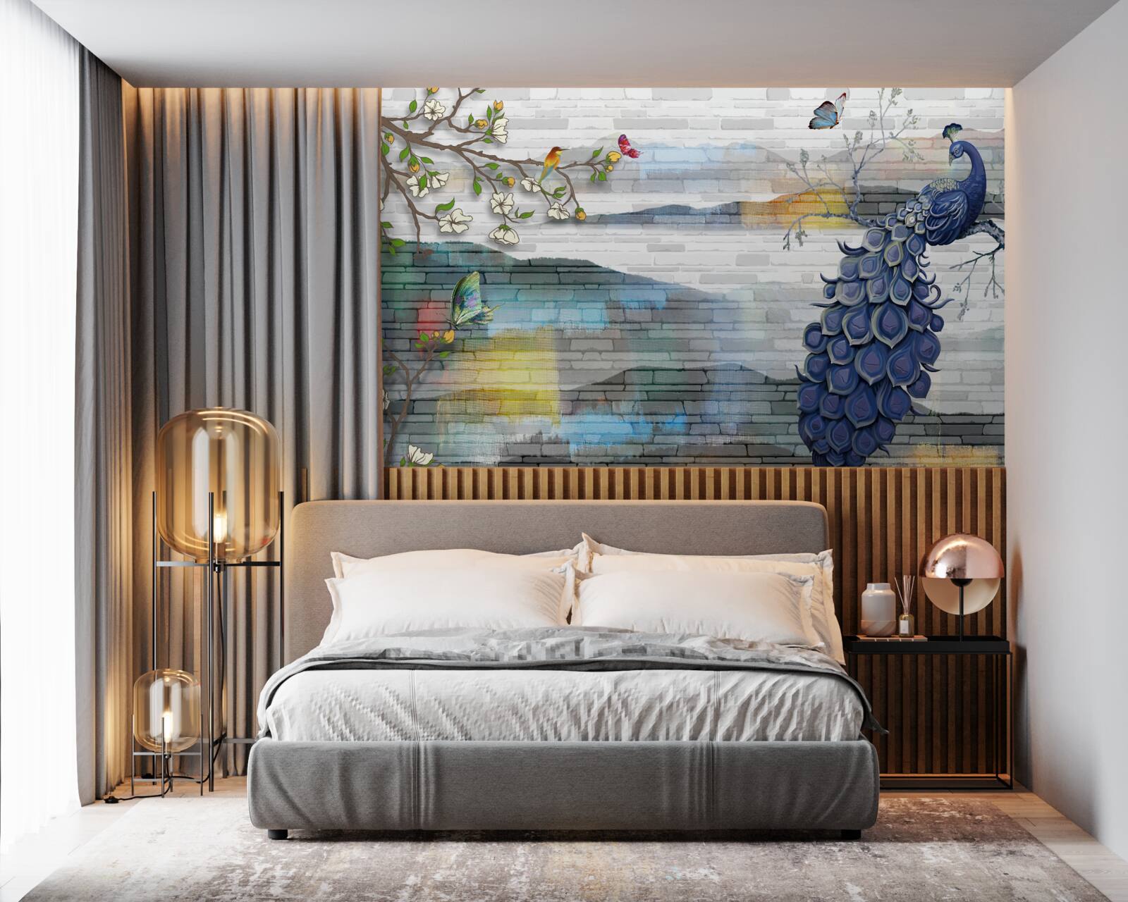 Fototapeta abstrakcja gałęzi pawia i jaśminu