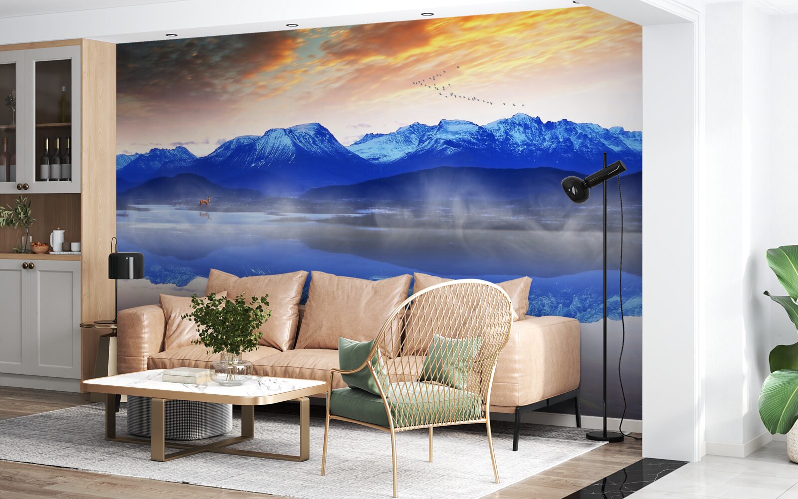 Fototapeta mglisty koc nad niestabilną powierzchnią wody