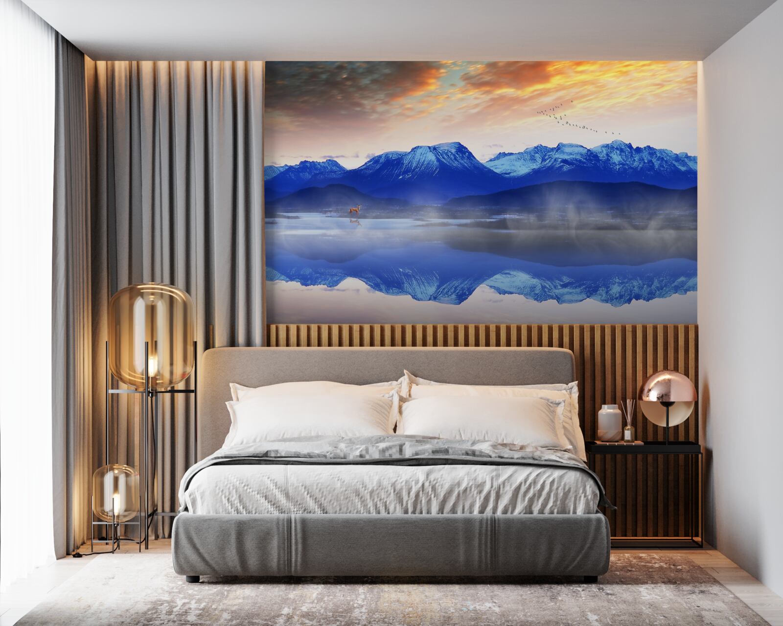 Fototapeta mglisty koc nad niestabilną powierzchnią wody