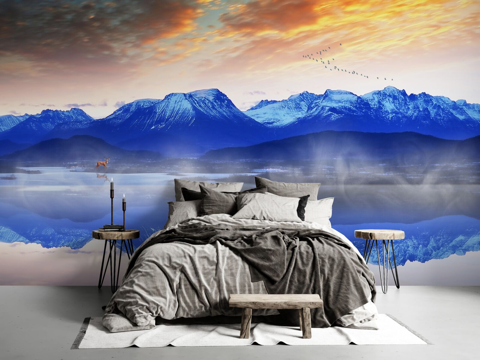 Fototapeta mglisty koc nad niestabilną powierzchnią wody