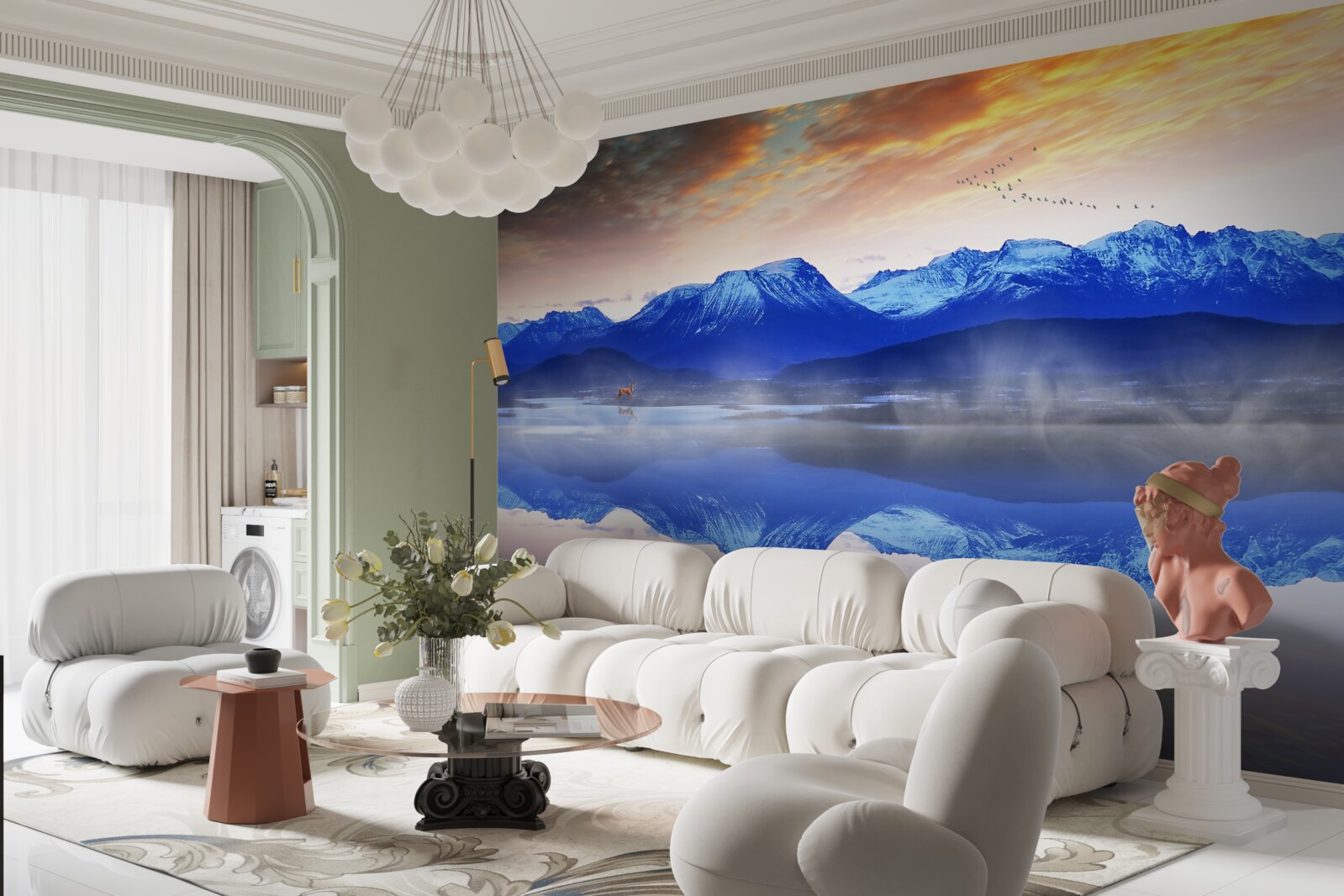 Fototapeta mglisty koc nad niestabilną powierzchnią wody