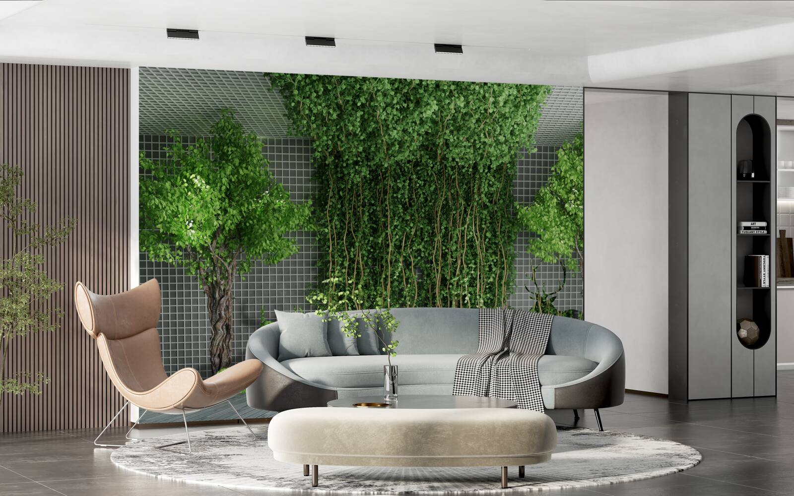 Fototapeta zielony las otacza scenę jelenia