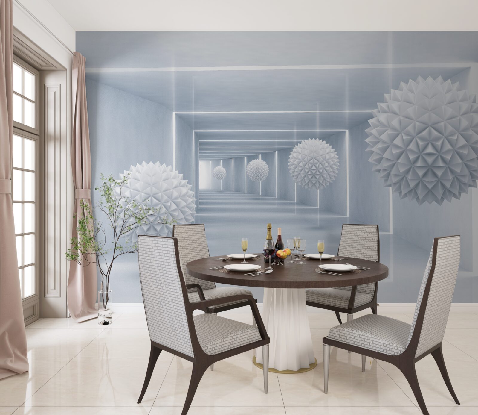 Fototapeta kule i tunel w perspektywie wizualnej