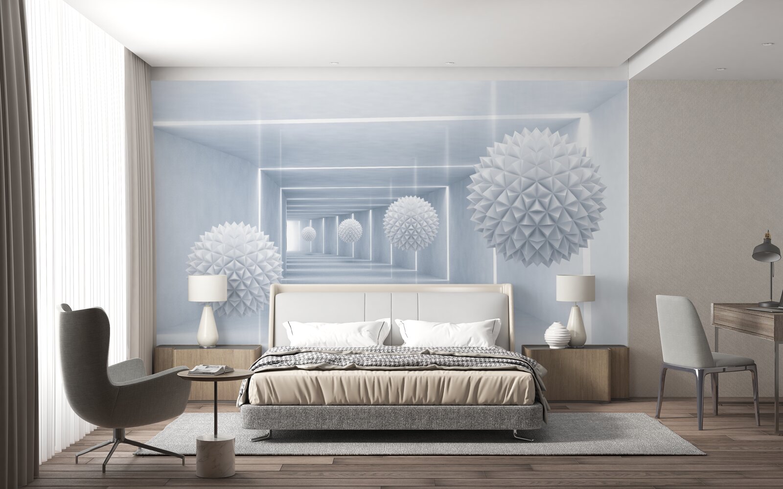 Fototapeta kule i tunel w perspektywie wizualnej