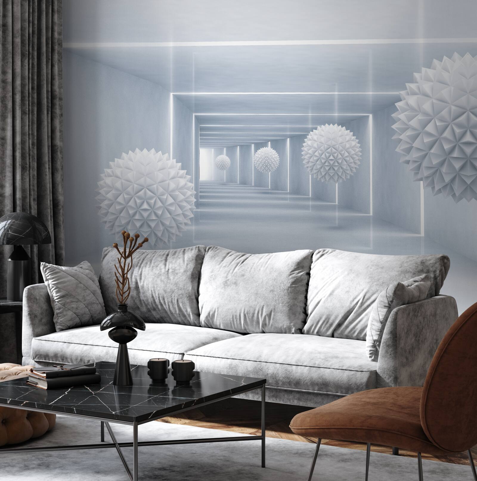 Fototapeta kule i tunel w perspektywie wizualnej