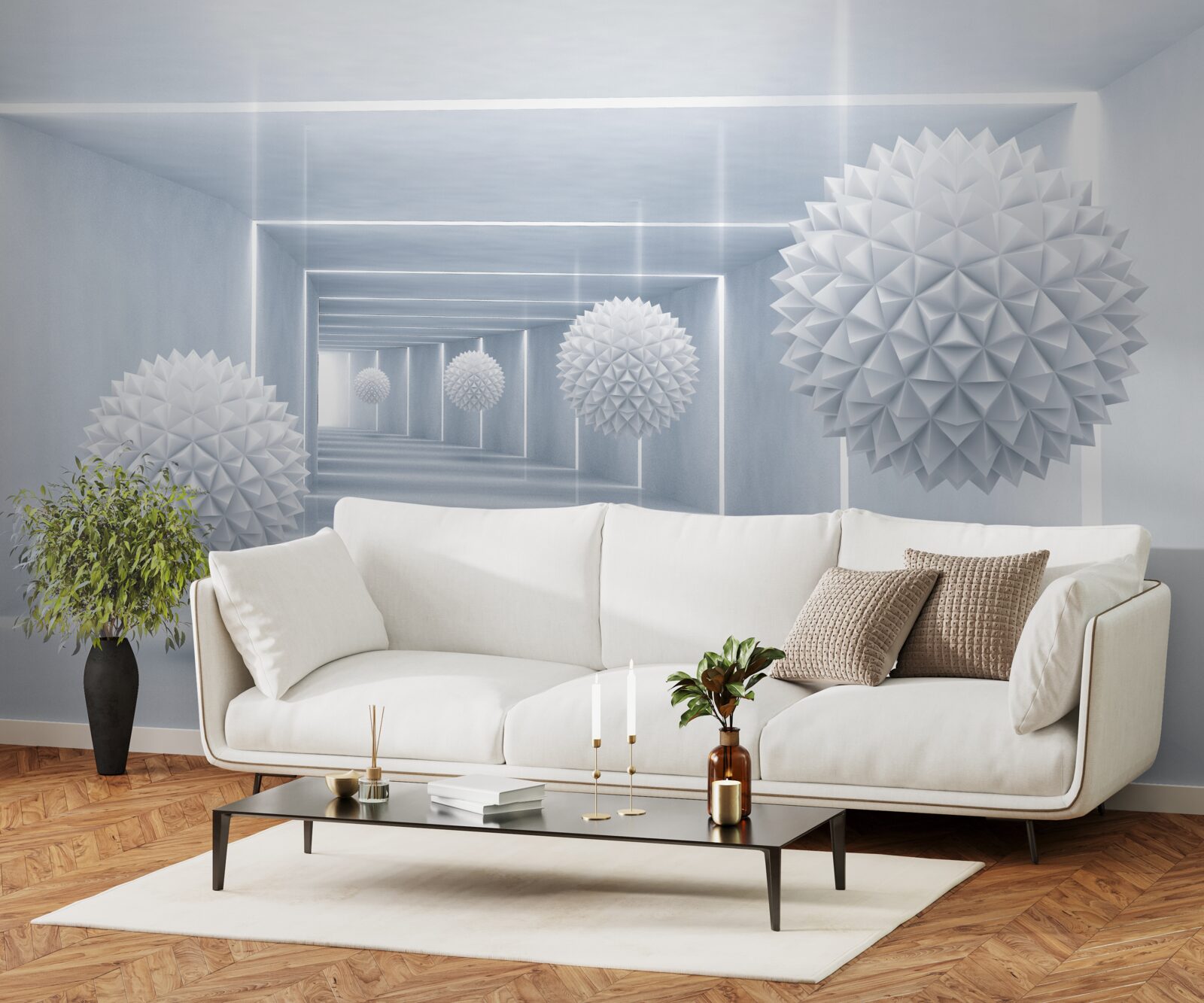 Fototapeta kule i tunel w perspektywie wizualnej