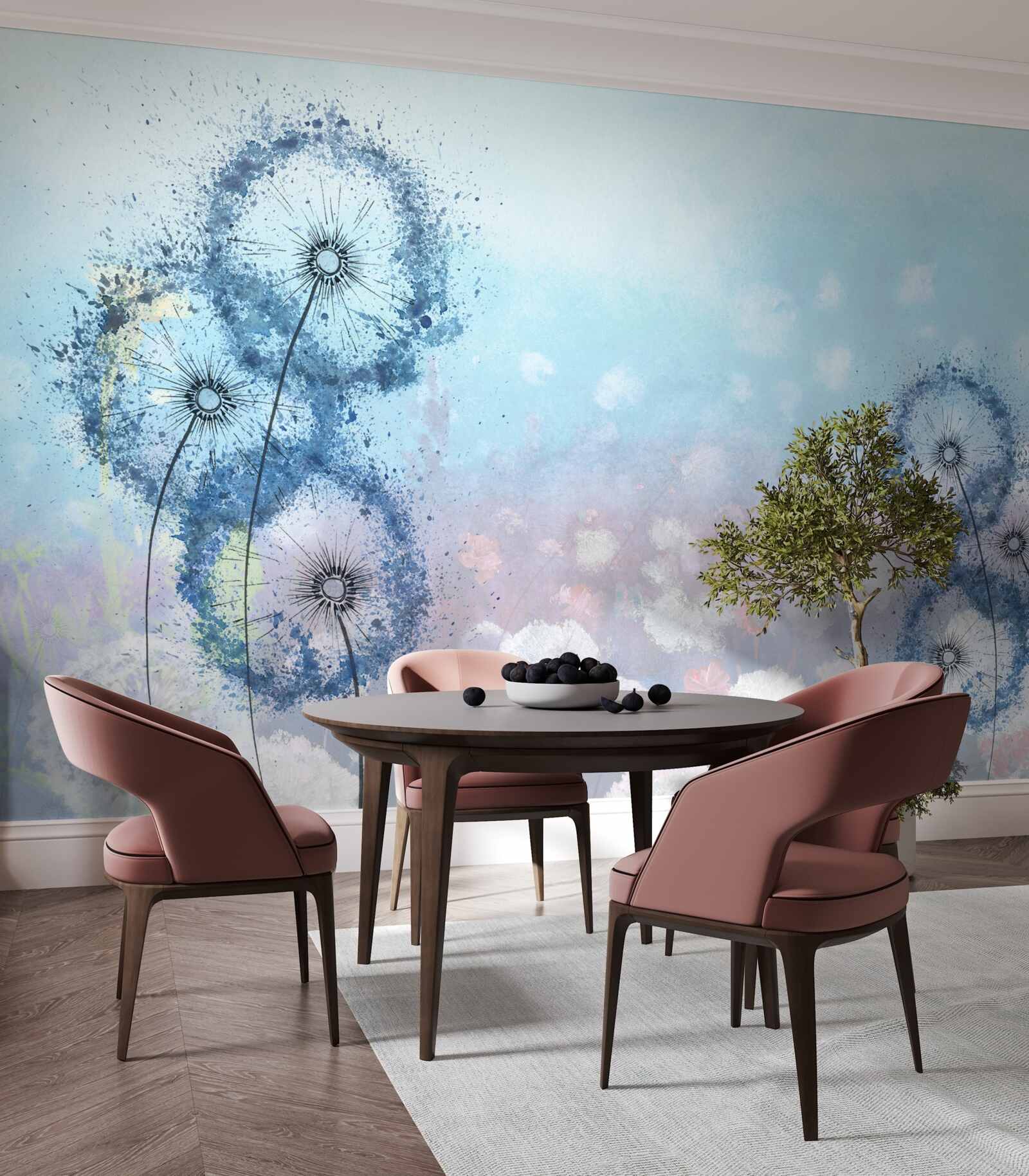 Fototapeta niezwykłe niebieskie kwiaty