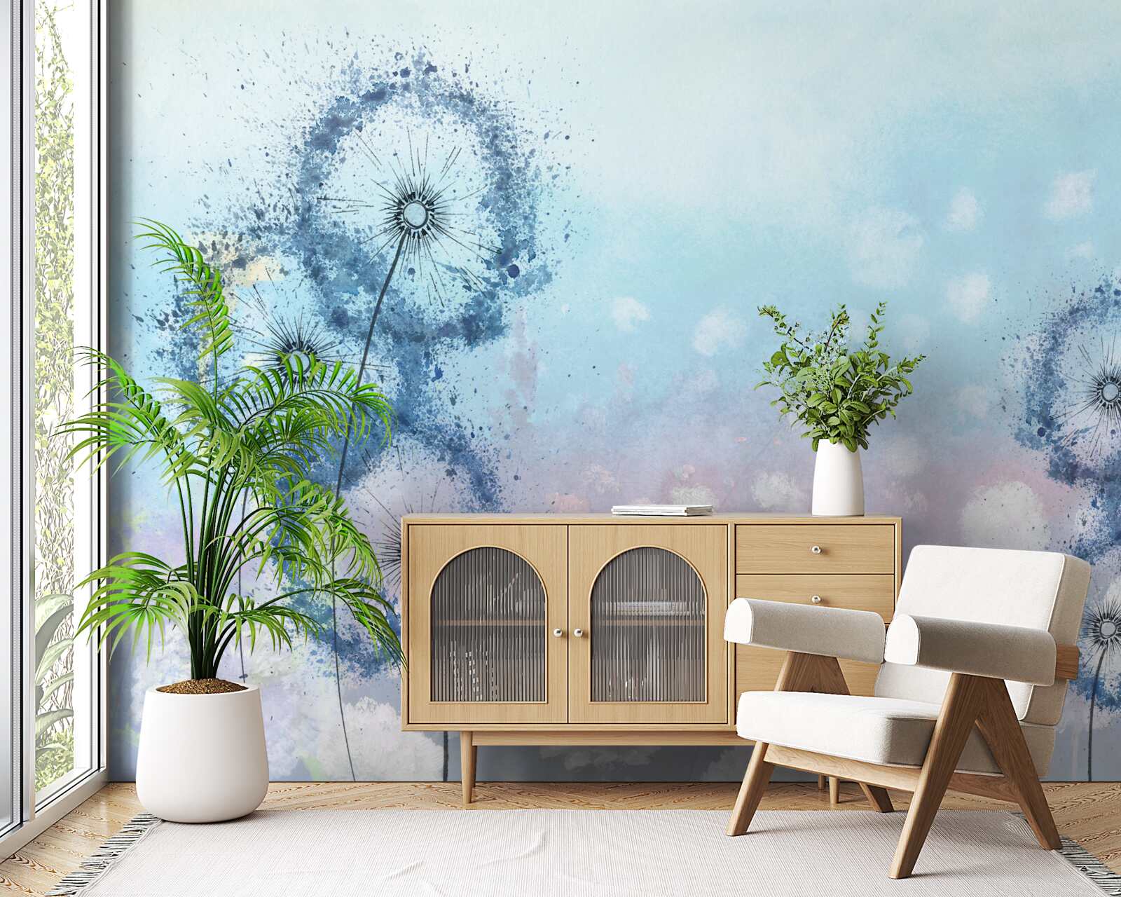 Fototapeta niezwykłe niebieskie kwiaty