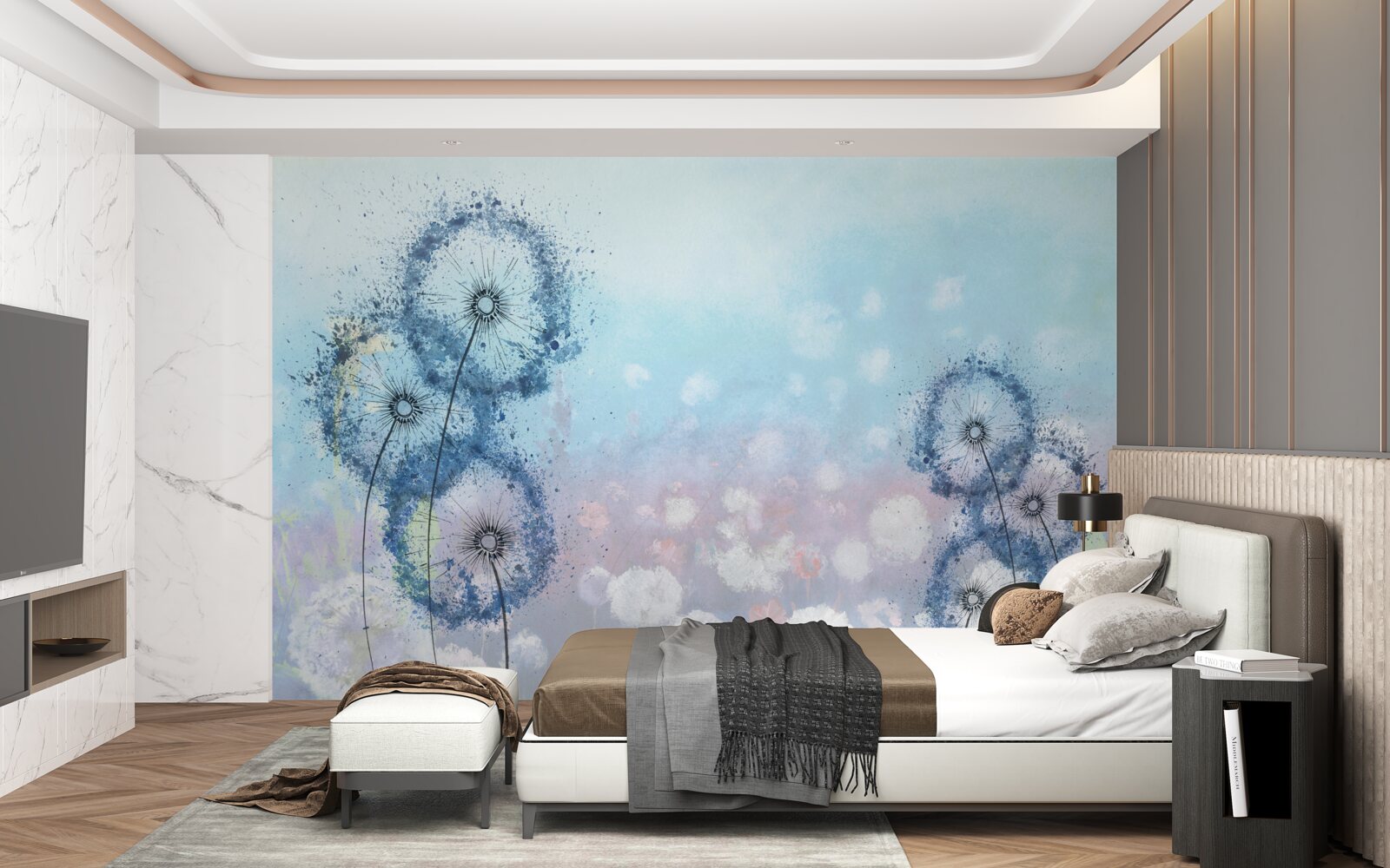 Fototapeta niezwykłe niebieskie kwiaty