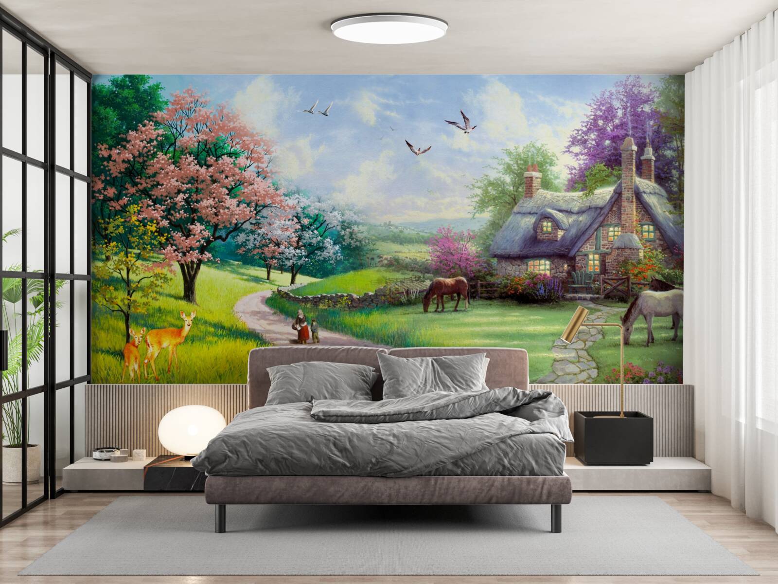 Fototapeta letni zaciszny dom w lesie