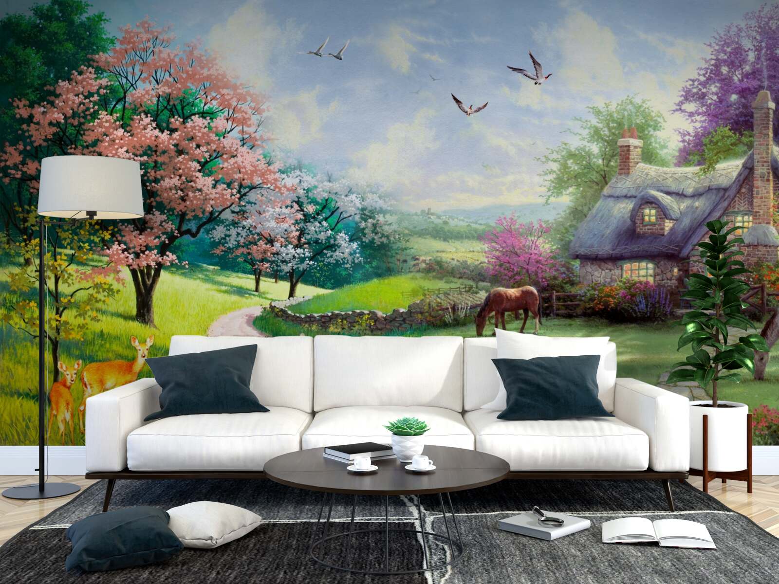 Fototapeta letni zaciszny dom w lesie