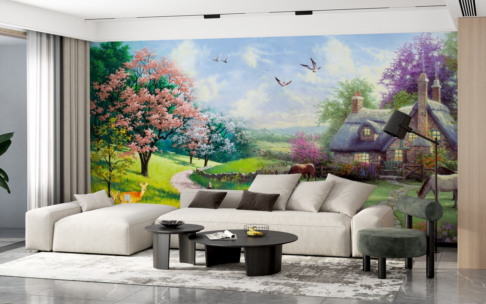 Fototapeta letni zaciszny dom w lesie