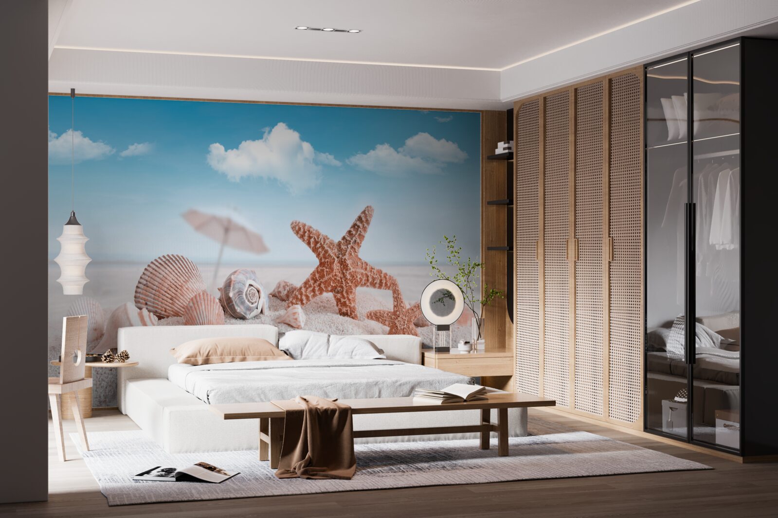 Fototapeta muszle skorupiaków na piaszczystym wybrzeżu