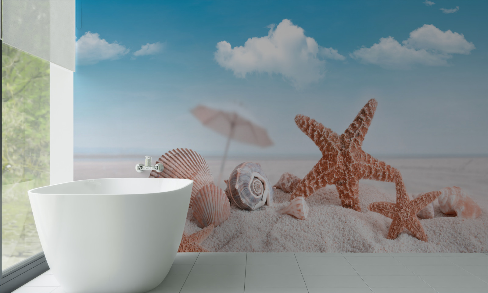 Fototapeta muszle skorupiaków na piaszczystym wybrzeżu