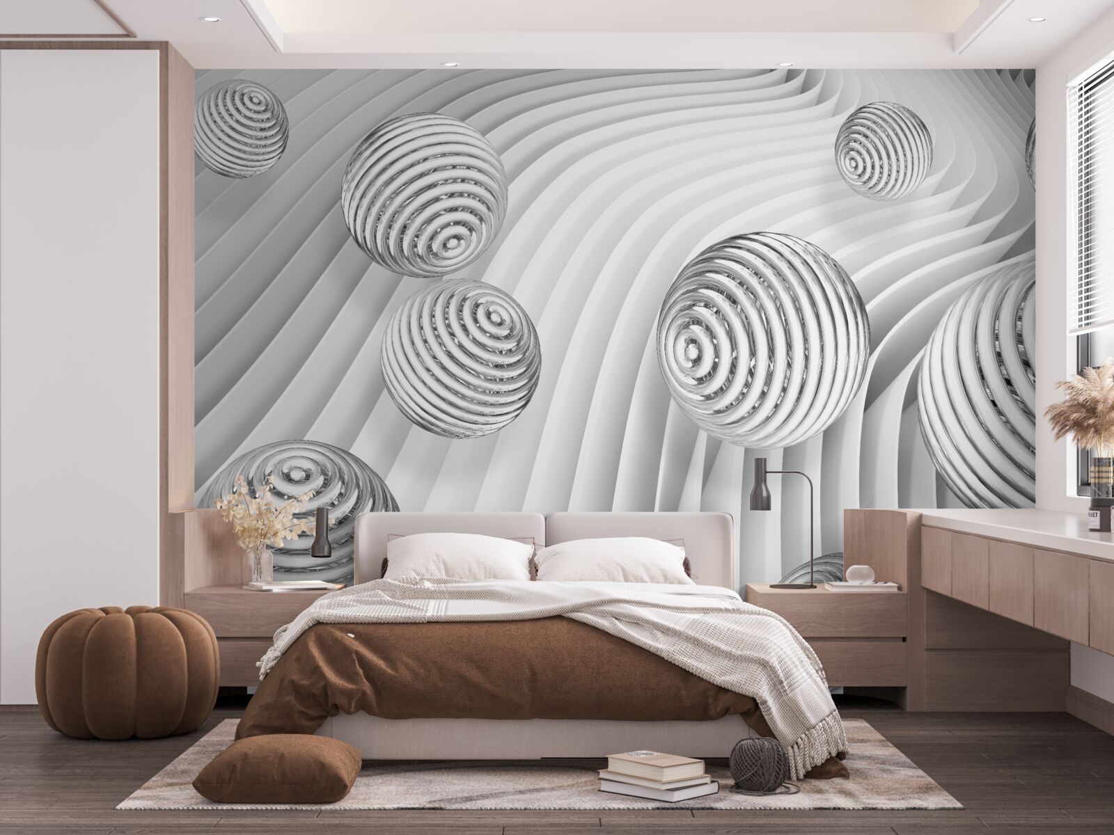 Fototapeta kulki z paskami płynnie poruszają się po powierzchni