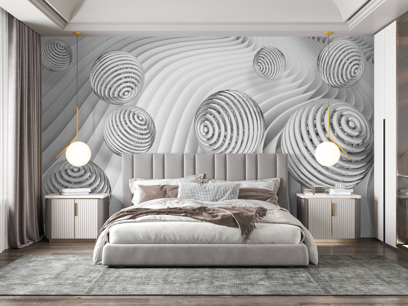 Fototapeta kulki z paskami płynnie poruszają się po powierzchni