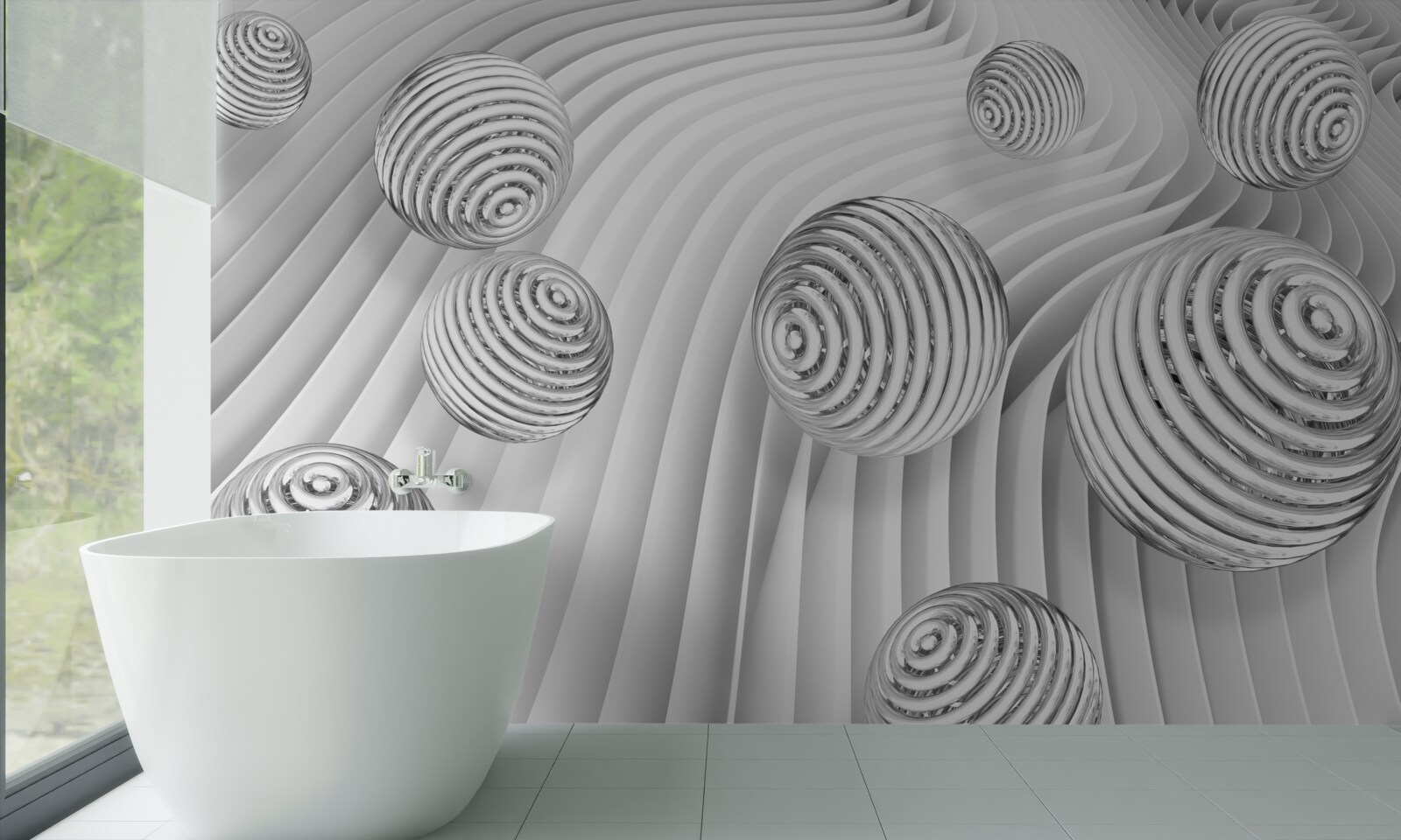 Fototapeta kulki z paskami płynnie poruszają się po powierzchni