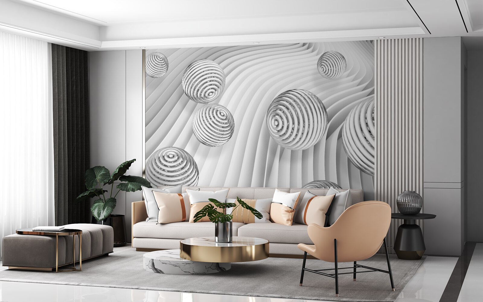 Fototapeta kulki z paskami płynnie poruszają się po powierzchni