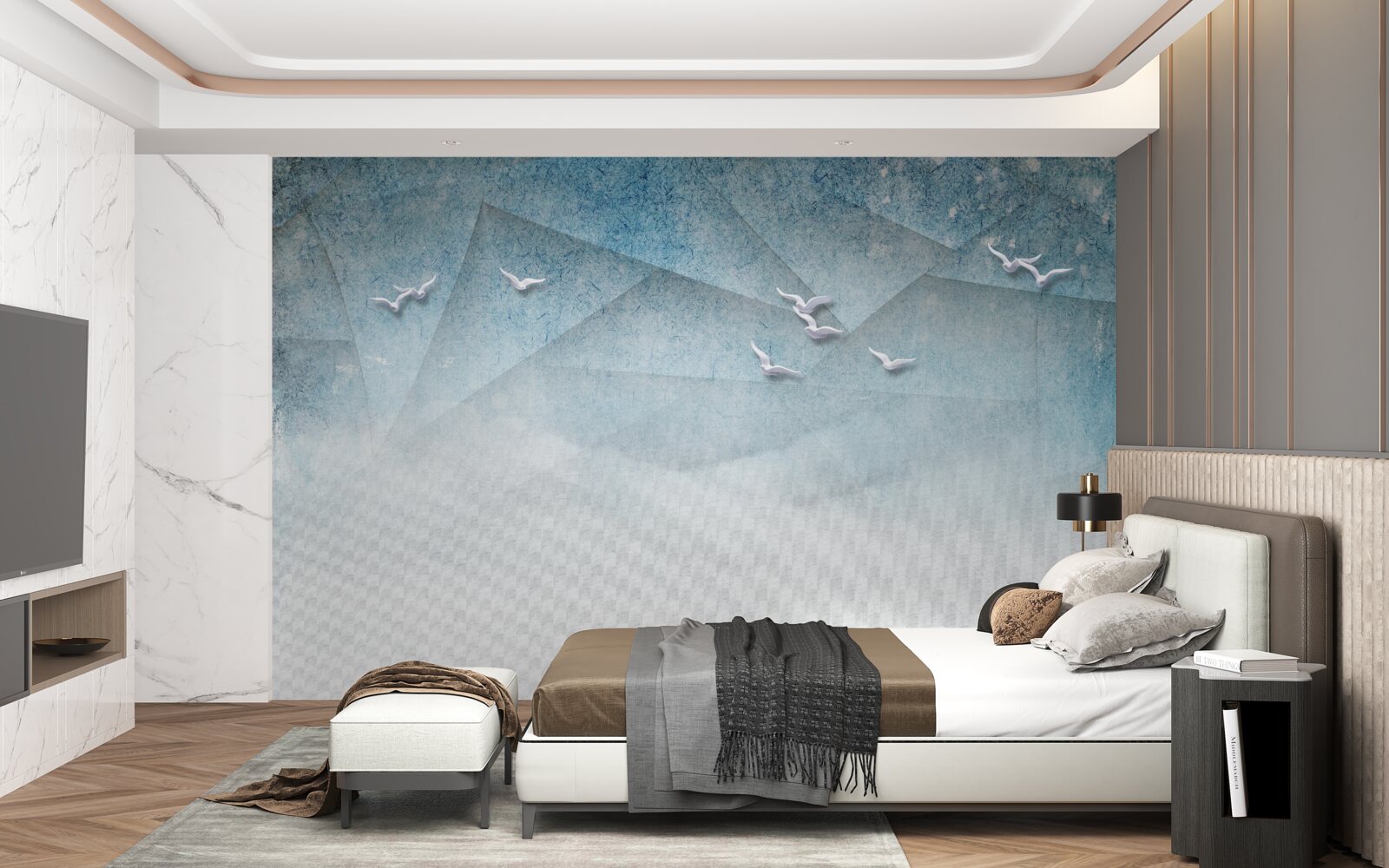 Fototapeta staw pełni funkcję strefy zarośli dla ptaków