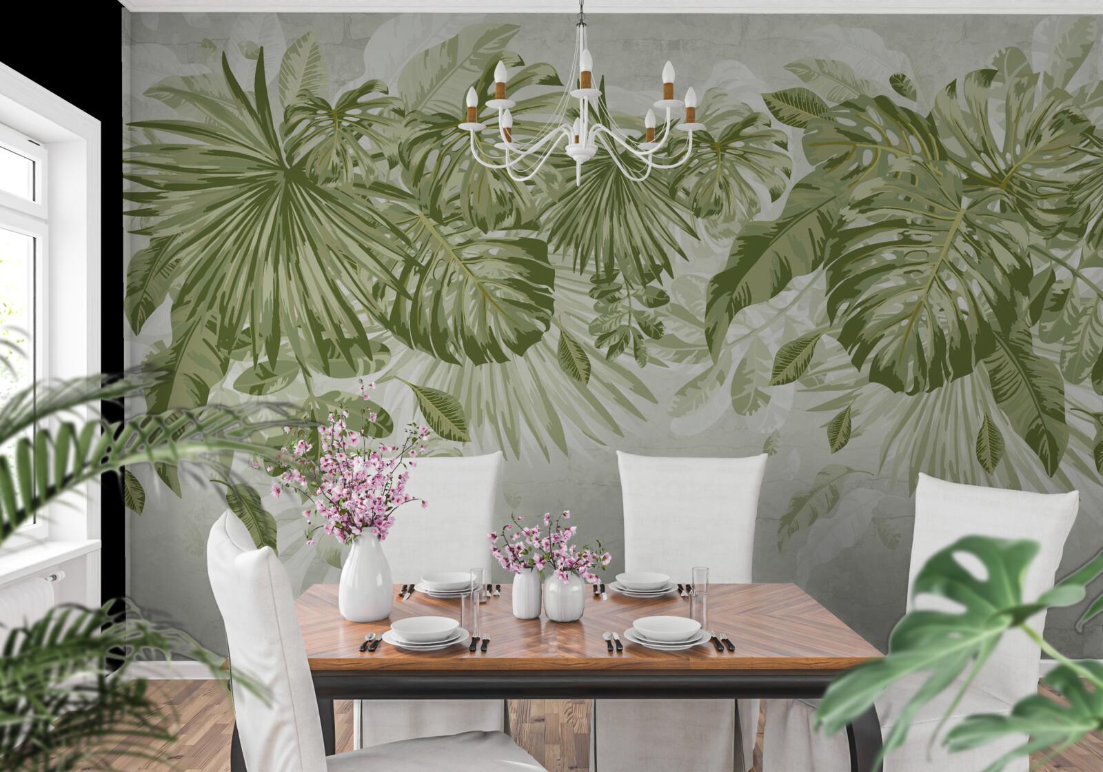 Fototapeta liście tropikalne bananów i monstery