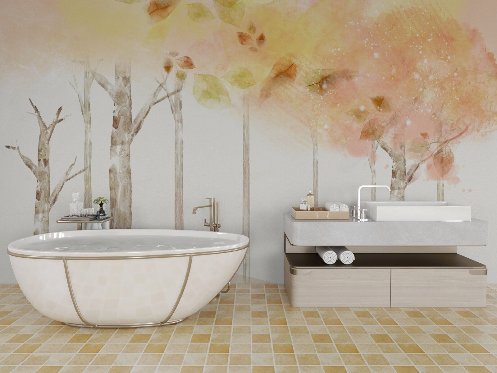 Fototapeta drzewa tracą liście jesienią