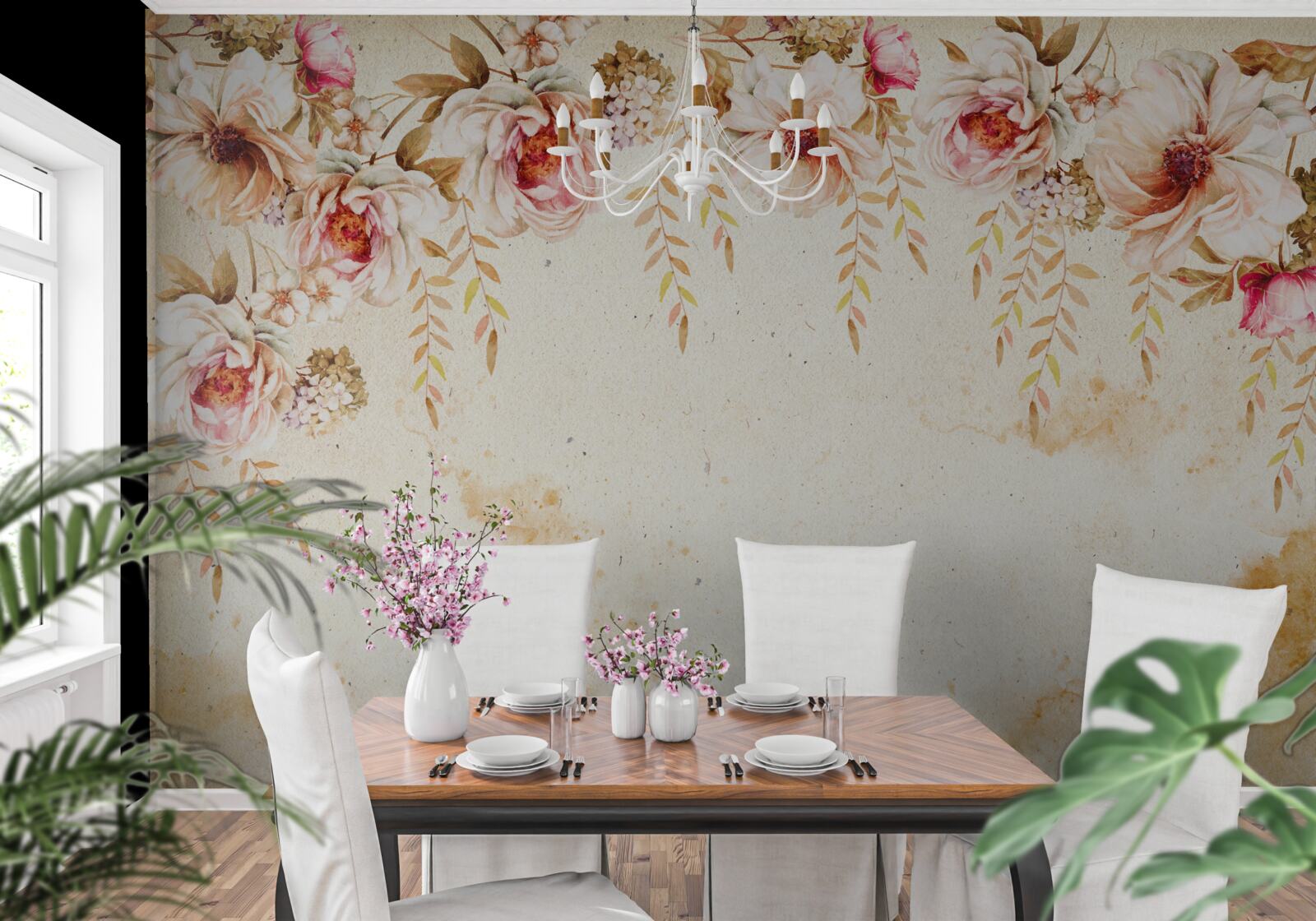 Fototapeta duże pąki kwiatowe znajdują się na jasnym tle