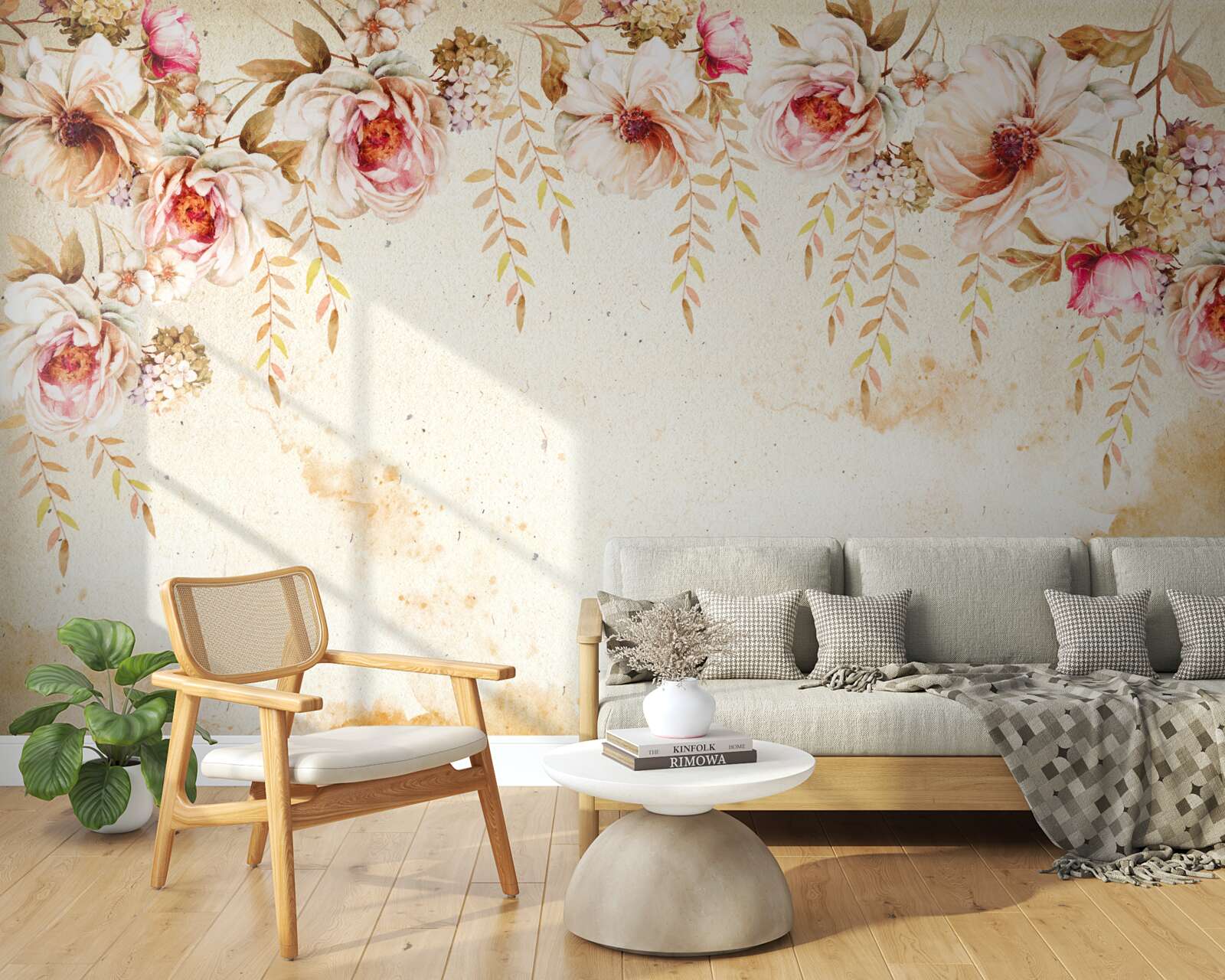 Fototapeta duże pąki kwiatowe znajdują się na jasnym tle