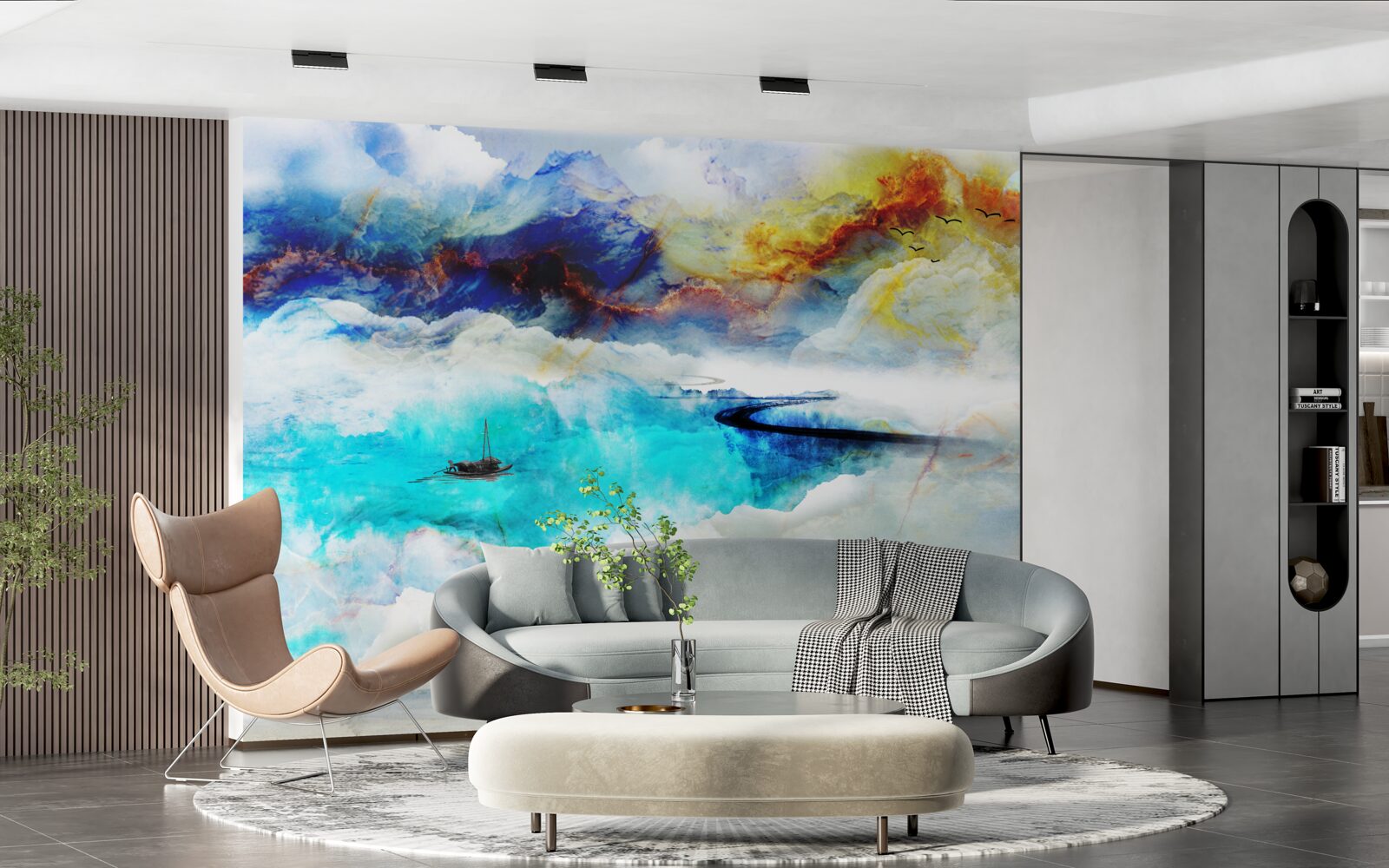 Fototapeta brzeg morza lazurowego podczas burzy