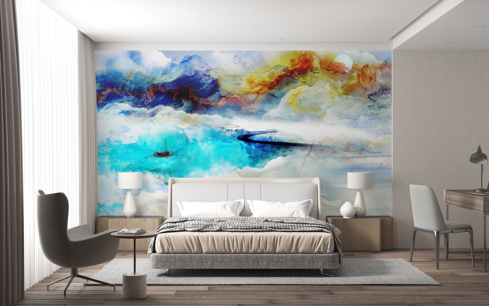 Fototapeta brzeg morza lazurowego podczas burzy