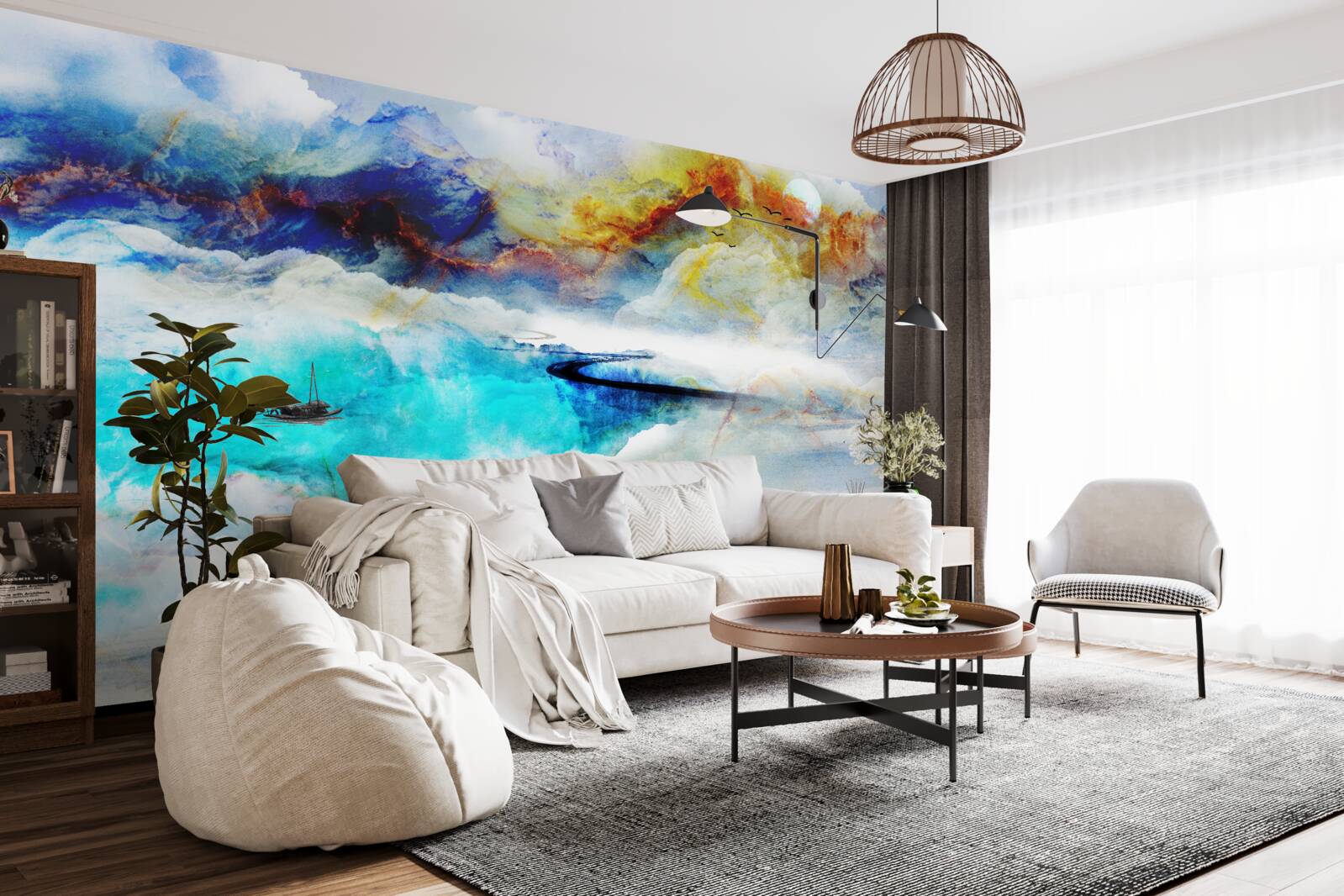 Fototapeta brzeg morza lazurowego podczas burzy