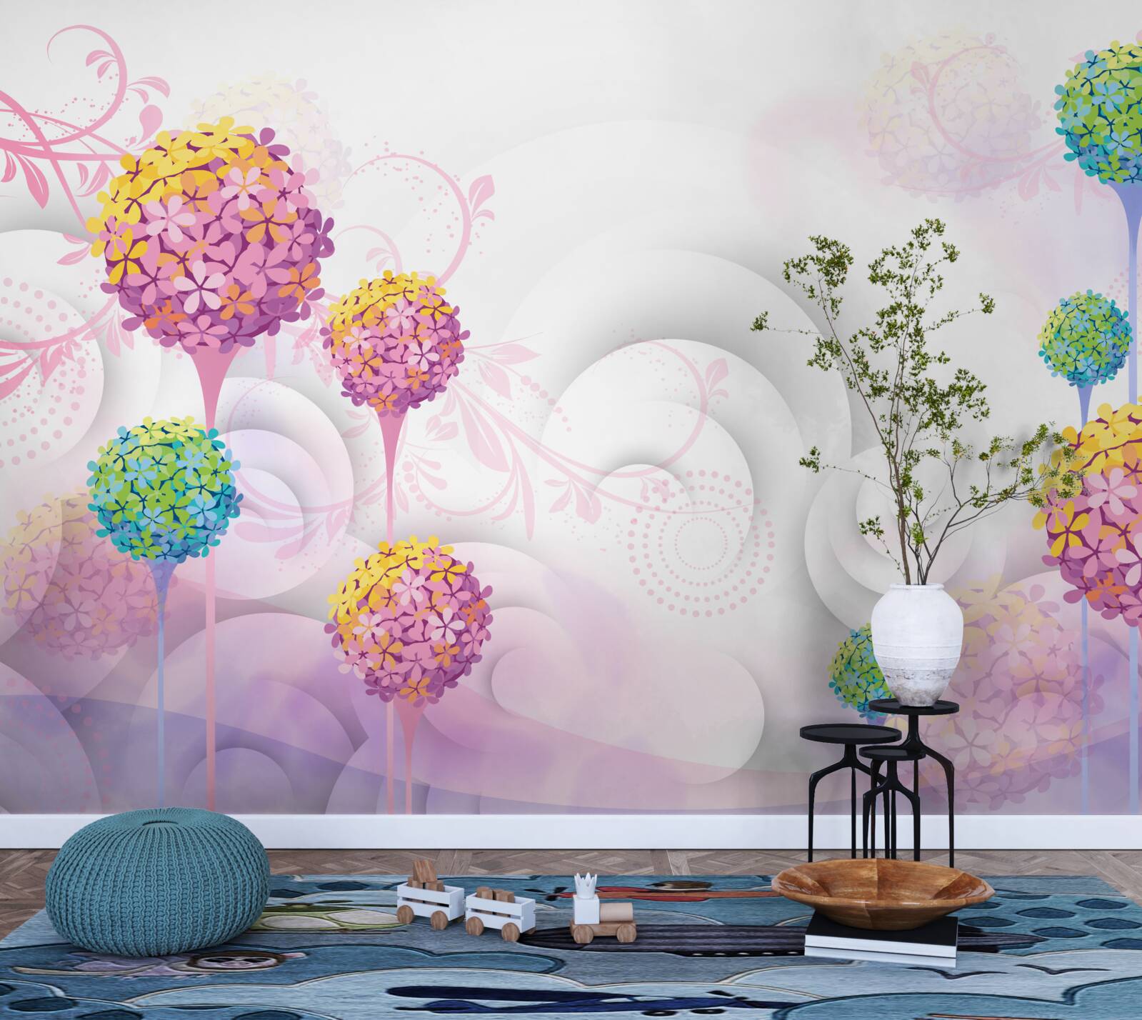 Fototapeta mniszki w abstrakcyjnych kolorach