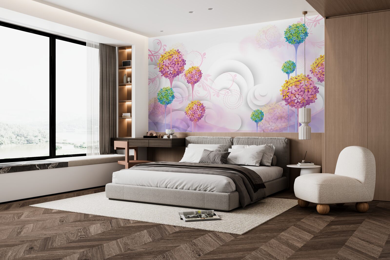 Fototapeta mniszki w abstrakcyjnych kolorach