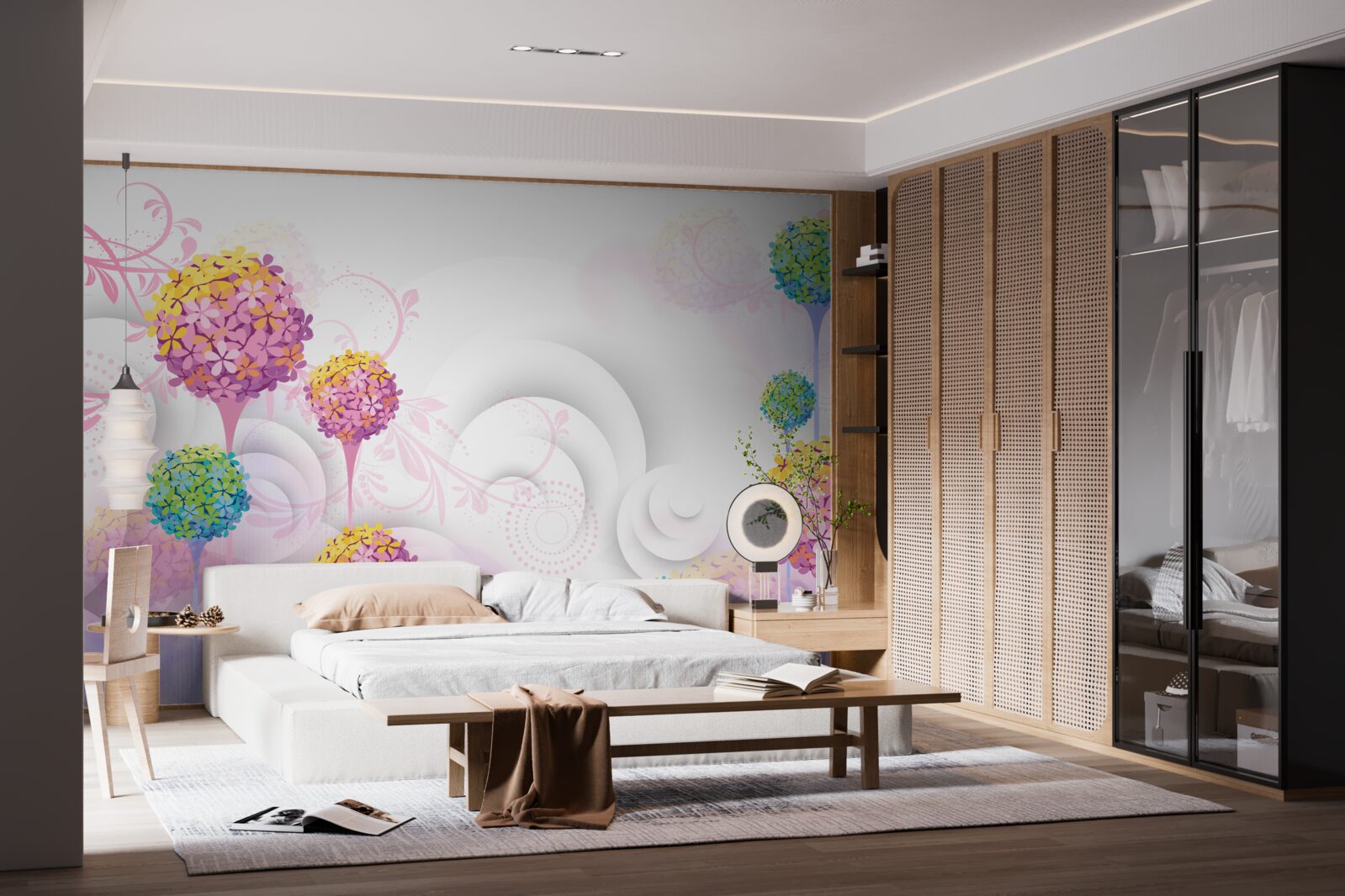 Fototapeta mniszki w abstrakcyjnych kolorach