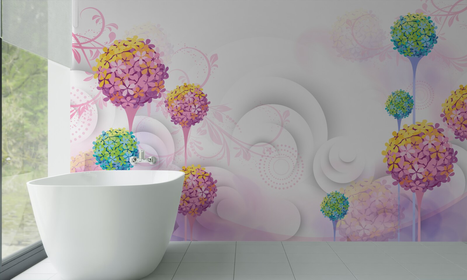 Fototapeta mniszki w abstrakcyjnych kolorach