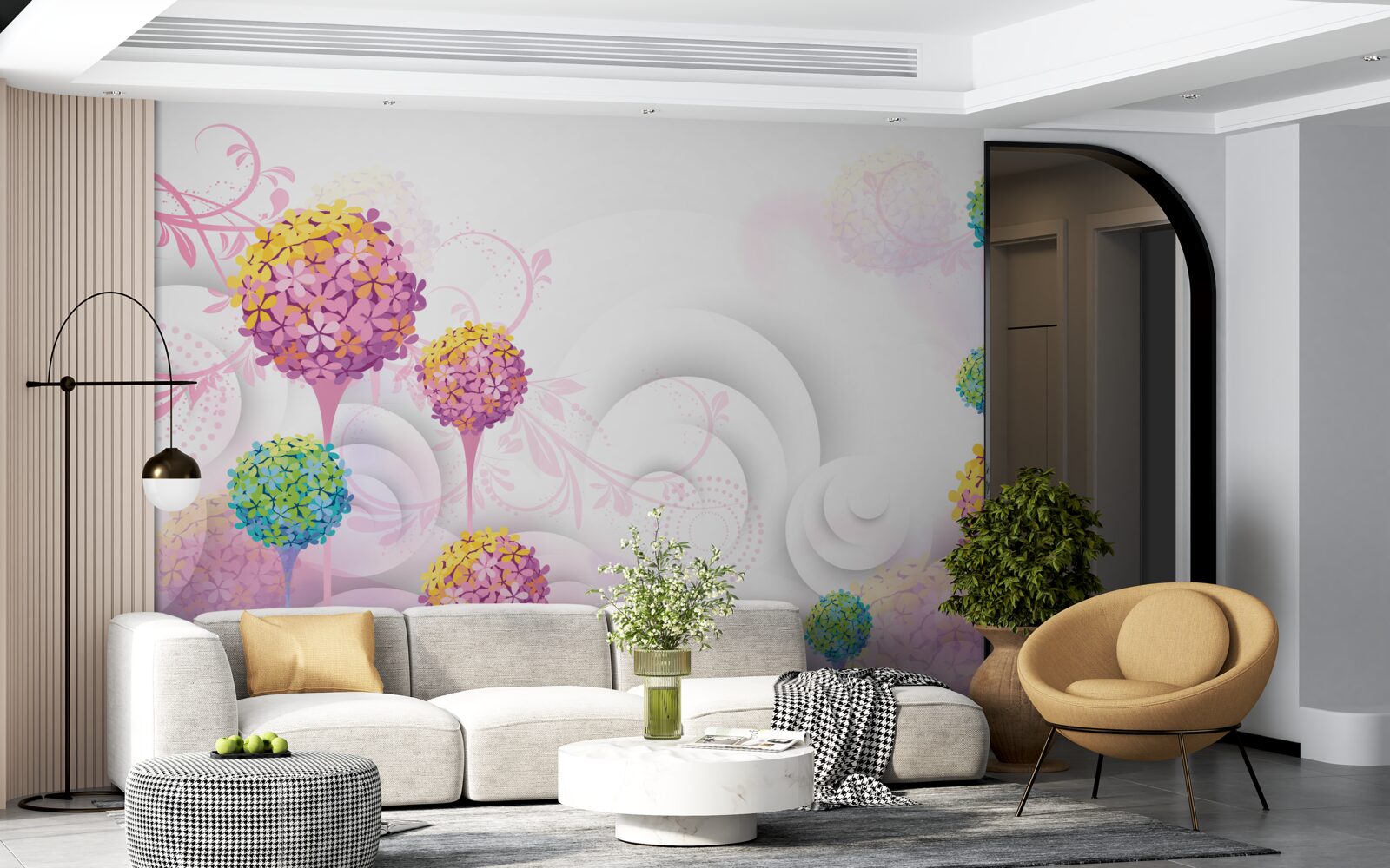 Fototapeta mniszki w abstrakcyjnych kolorach