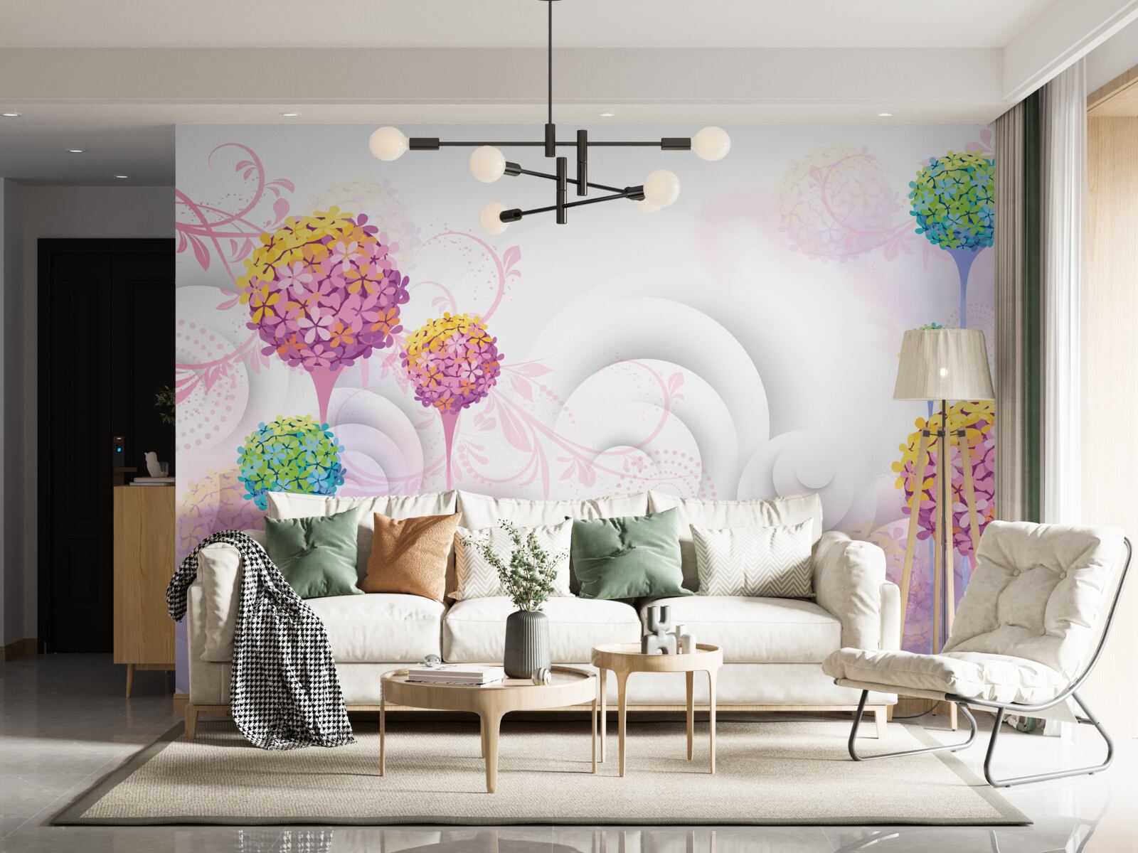 Fototapeta mniszki w abstrakcyjnych kolorach